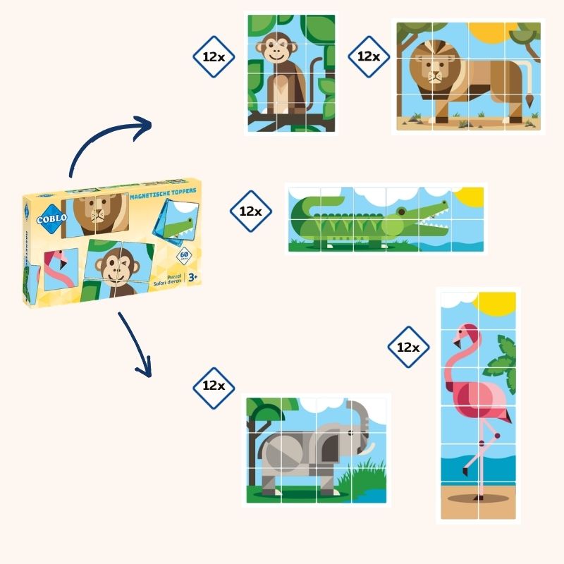 Coblo Toppers Dieren 60 stuks (1 omdoos: 21 stuks)