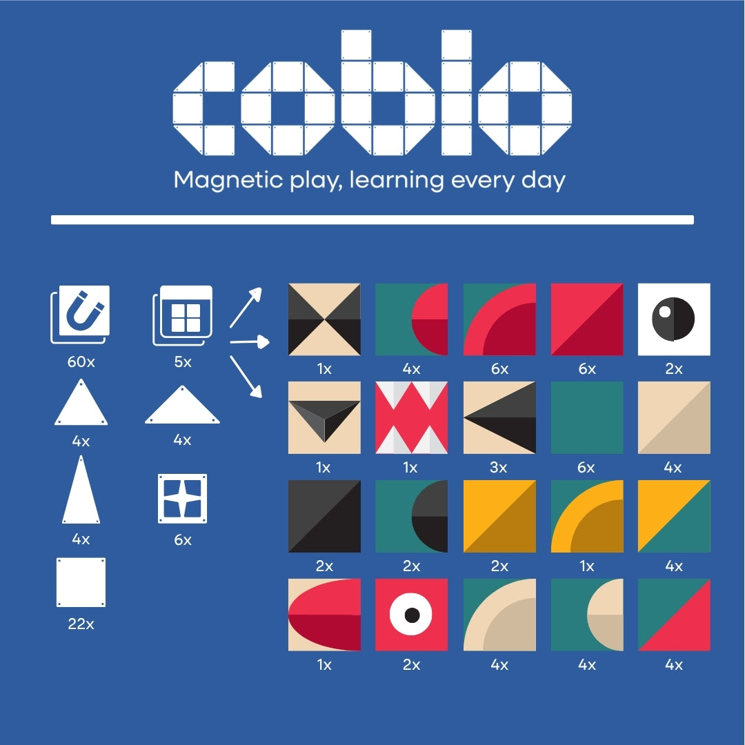 Coblo Mini Mozaïek - 40 tegels & 60 toppers  (1 omdoos: 24 stuks)