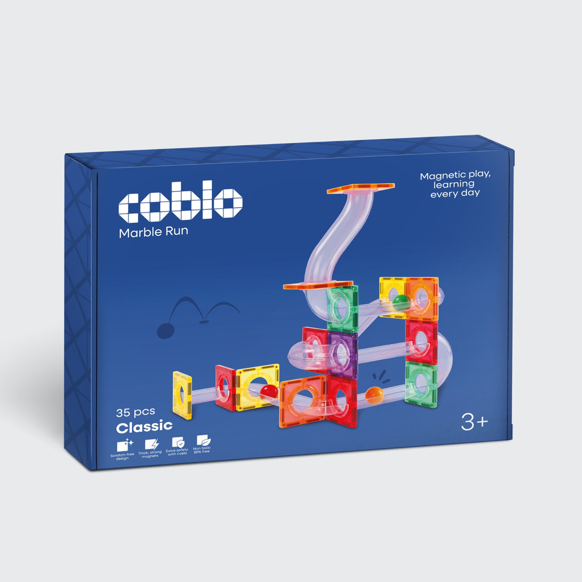 Coblo Classic Knikkerbaan Uitbreiding 35 onderdelen (1 omdoos: 10 stuks)