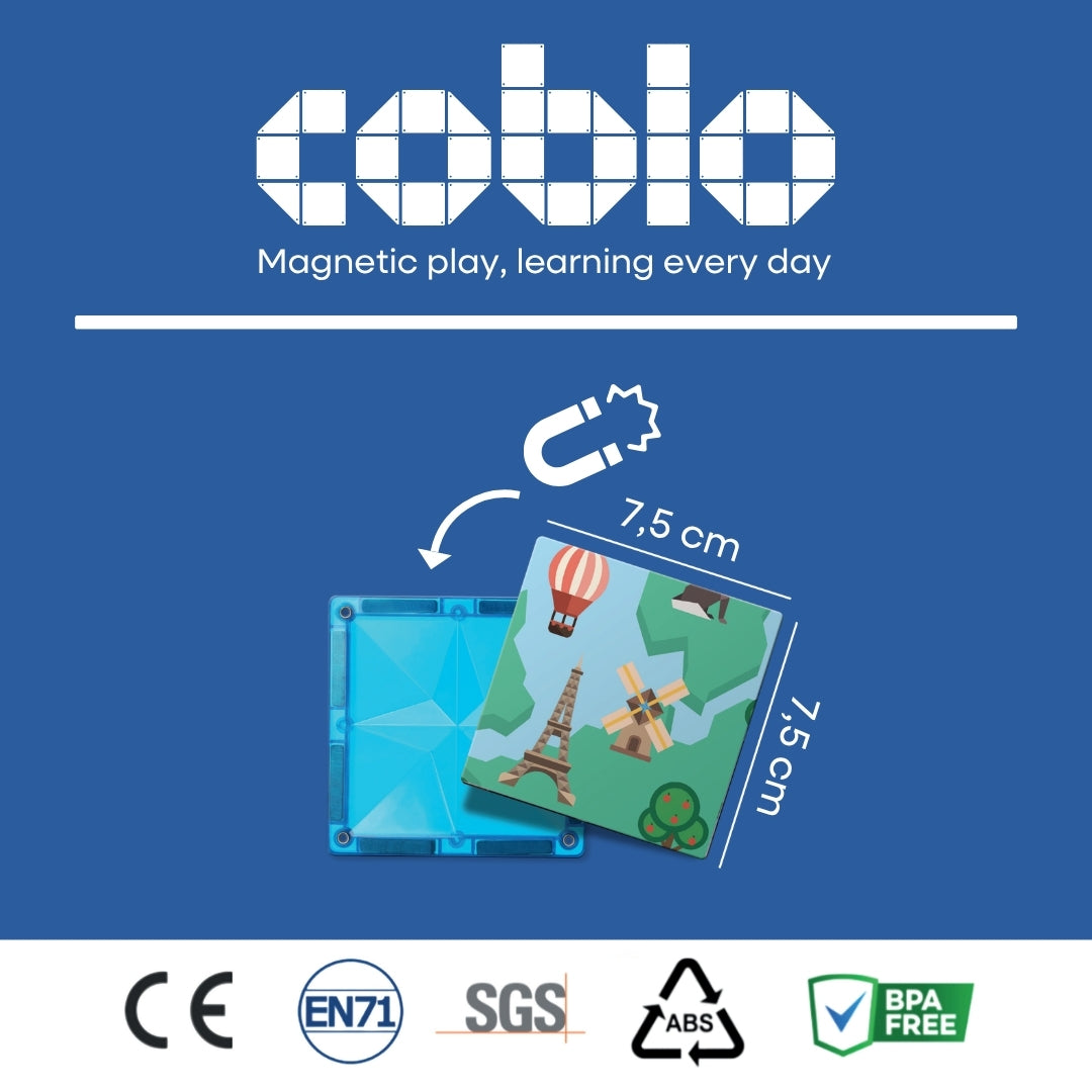 Coblo Toppers Wereldkaart 60 stuks (1 omdoos: 20 stuks)